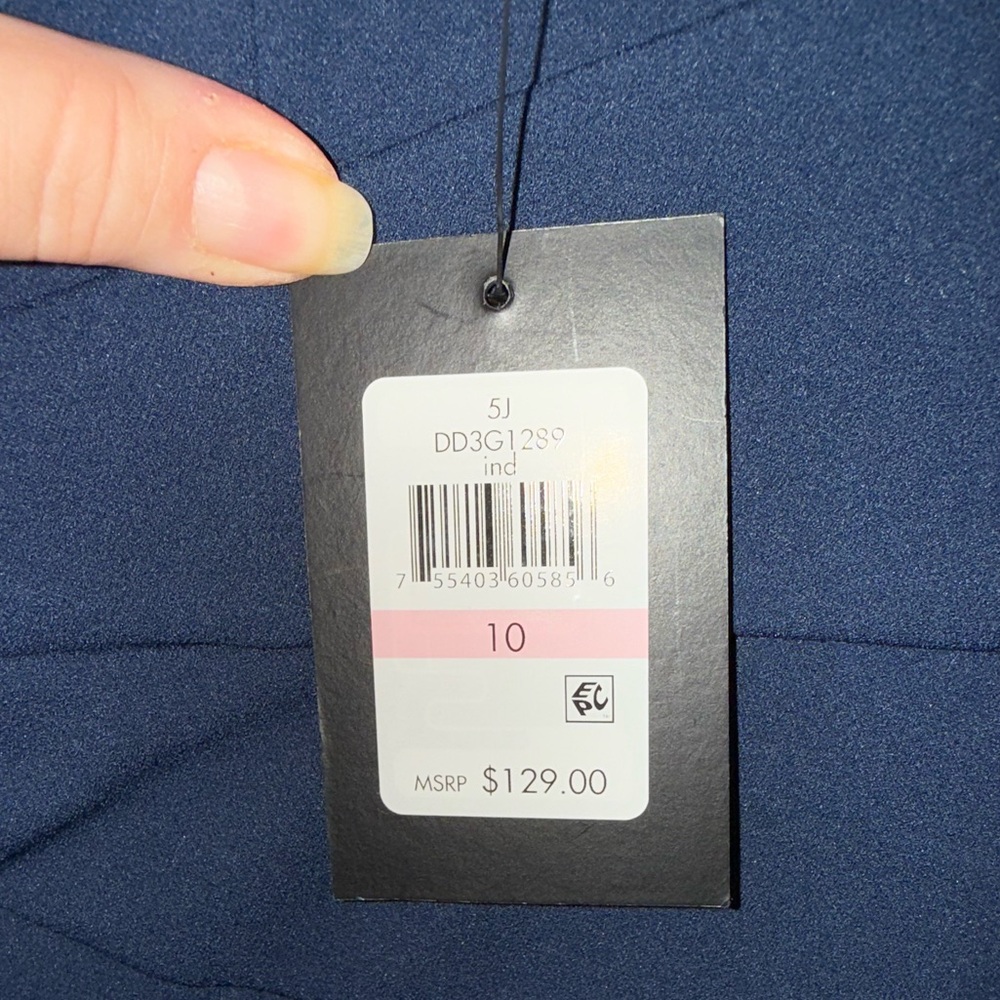 DKNY Midnight Blue Midi Dress Size 10 NWT Party Wedding Guest - Picture 3 of 8